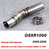 Modified GSX-R1000 Steel Mid Link Pipe Motorcycle Exhaust Connect 51MM Muffler Slip On Middle Tube For Suzuki GSXR1000 2005-2006