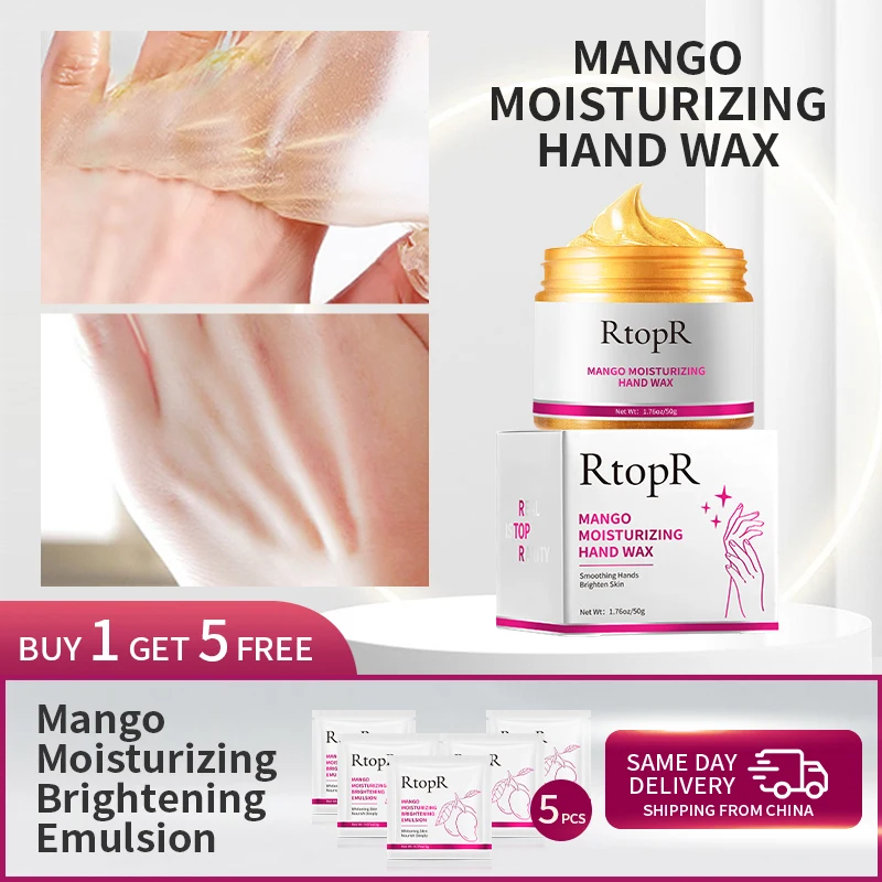 RtopR Mango For Hands Mask Hand Wax Whitening Moisturizing Repair Exfoliating Calluses Filming Anti-Aging Hand Skin Cream 50g