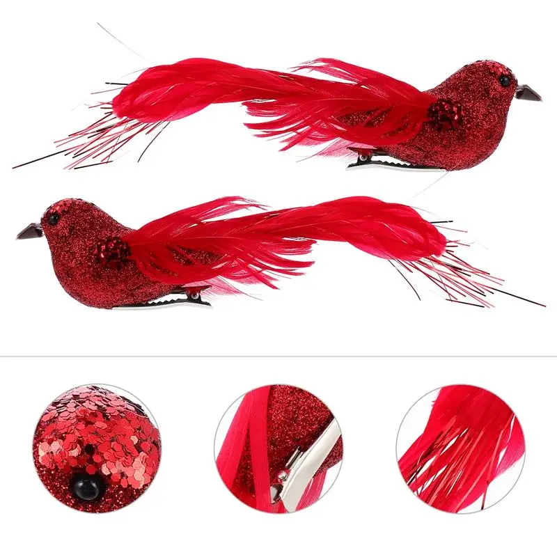 BANBERRY DESIGNS Cardinale Clip On Albero di Natale Ornamenti Set di 18 – Cardinali rossi con cappelli
