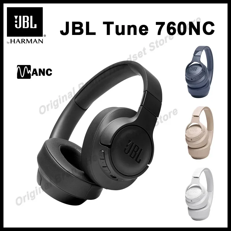 Оригинальная Беспроводная Bluetooth-гарнитура JBL TUNE 760NC, T760NC, шумоподавляющая гарнитура с чистыми басами, игровая Спортивная гарнитура с микрофоном