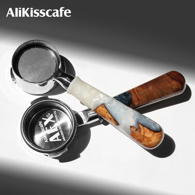 AliKisscafe Coffee Portafilter 58mm for E61 Gaggia Nuova Hibrew Breville 9 Series Cyrus Handle Espresso Accessories Barista Tools