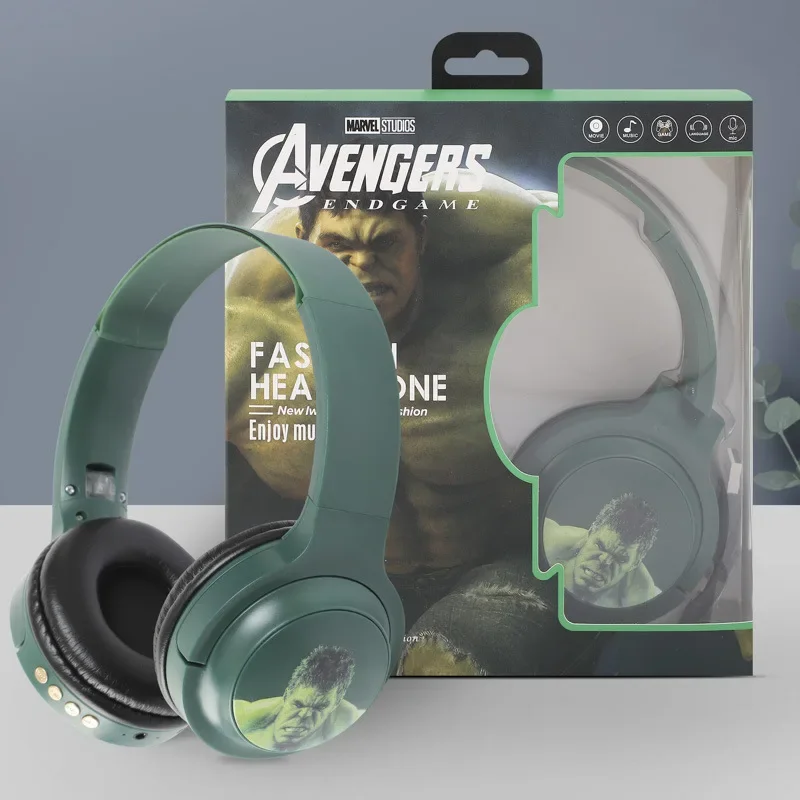 Wireless Headphones Disney Marvel Wireless Bluetooth Headphones HIFI Surround Sound Foldable Laptop Headsets with Mic for Kids Anime Cartoon