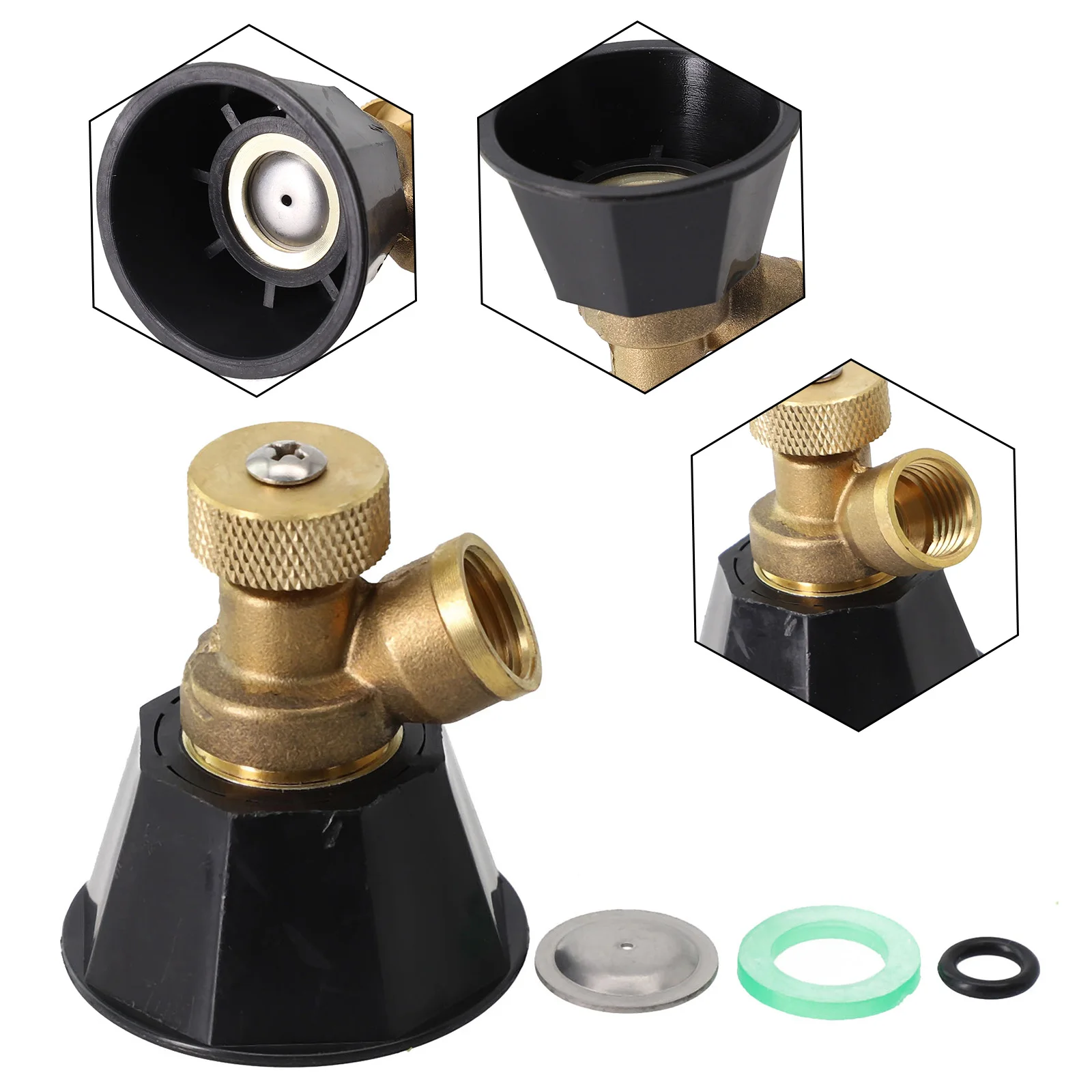

1pc Brass Nozzle Agricultural Atomization Adjustable Nozzle Black Whirlwind Agricultural Sprinkler Head For Fruit Vegetable Tool