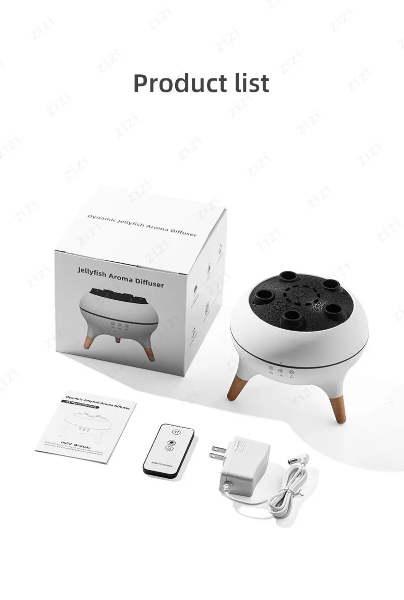 Diffuseur d'arômes humidificateur à ultrasons effet méduse_voghion.com