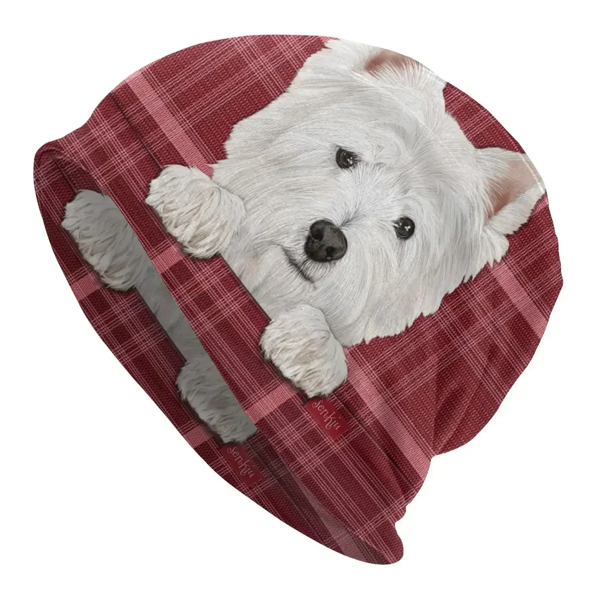 

West Highland White Terrier Dog Bonnet Homme Cool Knitting Hat For Women Men Autumn Winter Warm Westie Beanies Caps