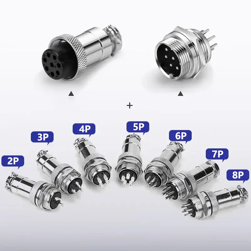 5pcs GX12 Aviation Connector 2 3 4 5 6 7 Pin Male Female M12 Connector Aviator Plug Socket image 2