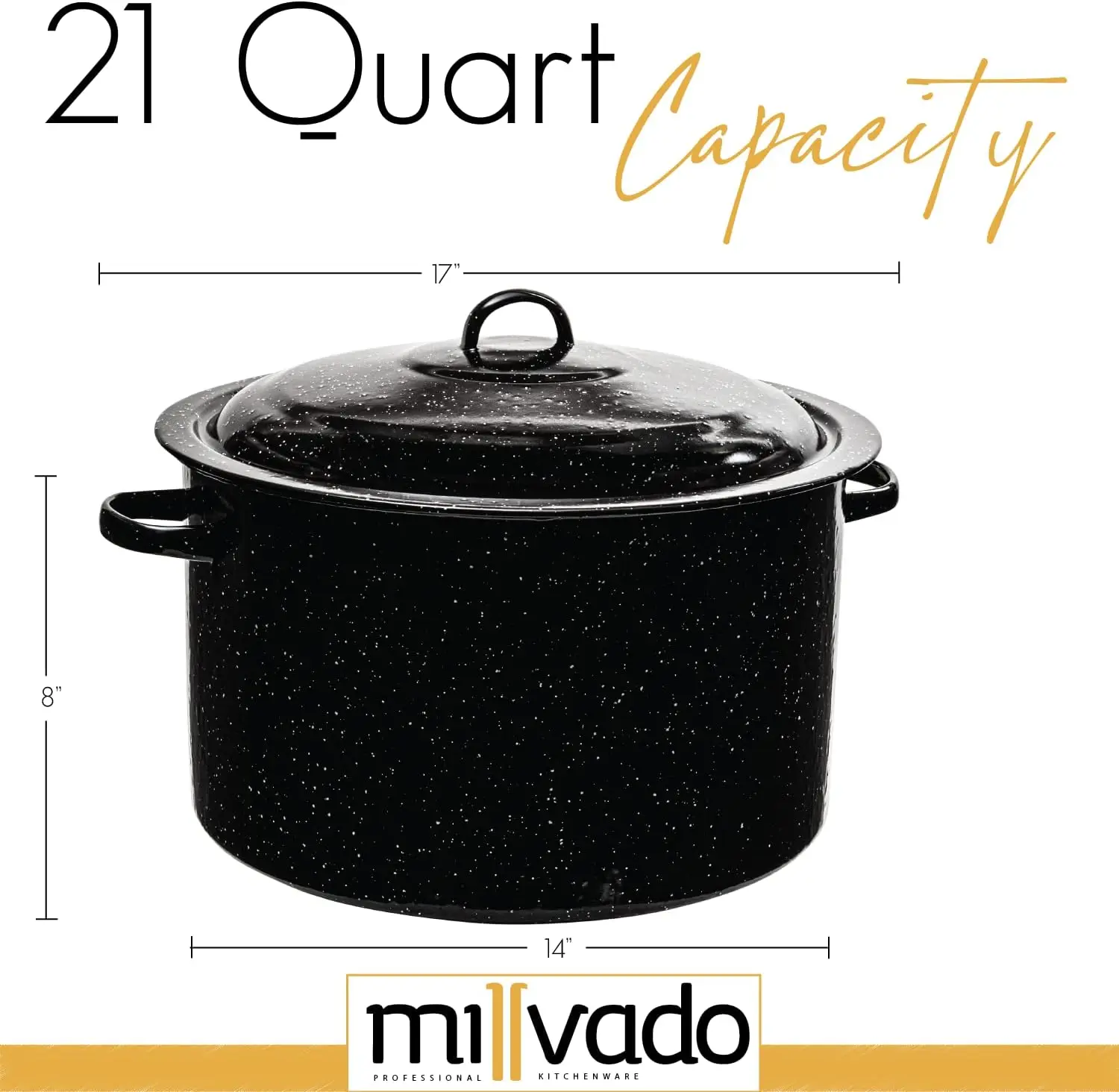 Stockpot, Nonstick Soup Pot With Lid, Speckled Enamel Ware Cookware, Large Stock Pot For Boiling and Cooking, 5