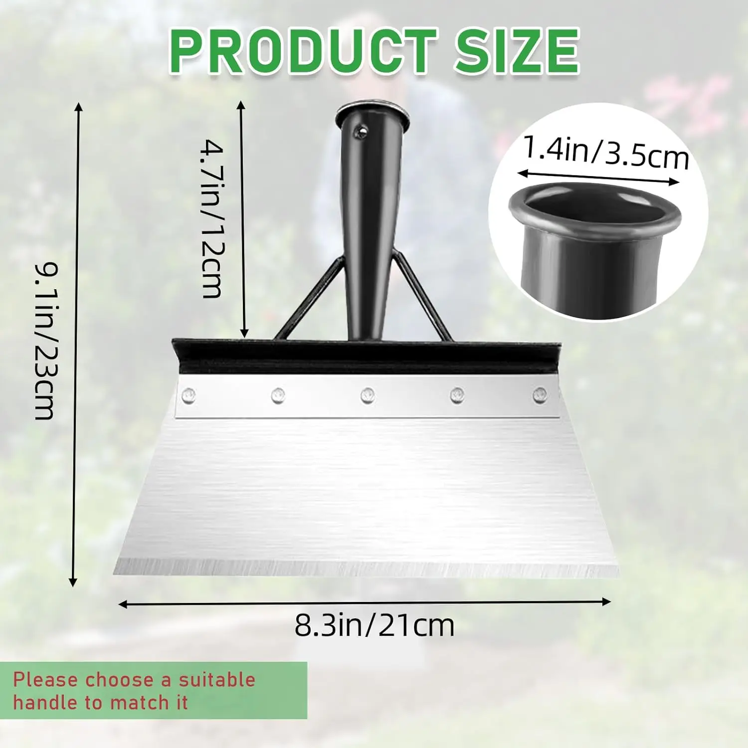 Garden Shovel Multifunctional Garden Spade 20CM NO HANDLE Manganese Steel Cleaning Shovel Weed Removal Shovel Patio Scraper Tool 4