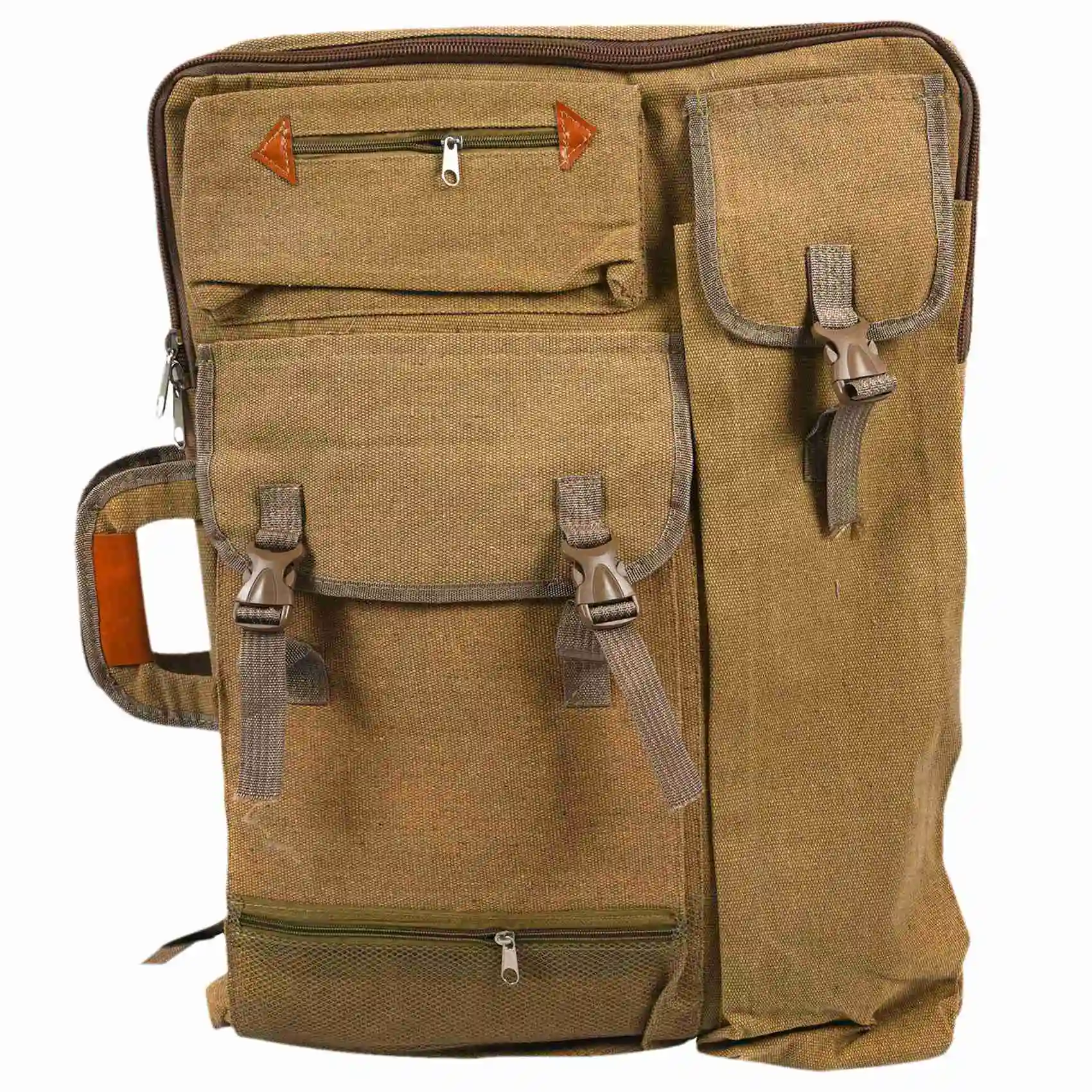 

Art Portfolio Bag Case Backpack Drawing Board Shoulder Bag with Zipper Shoulder Straps for Artist Painter Students Artwork Khaki