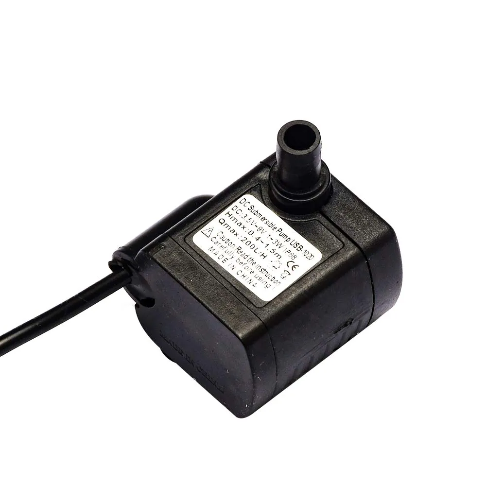 DC3.5V~9V USB Solar Micro Submersible Pump 3W 200 L/H 8mm Outlet Aquarium Fish Tank Fountain Pond Pump
