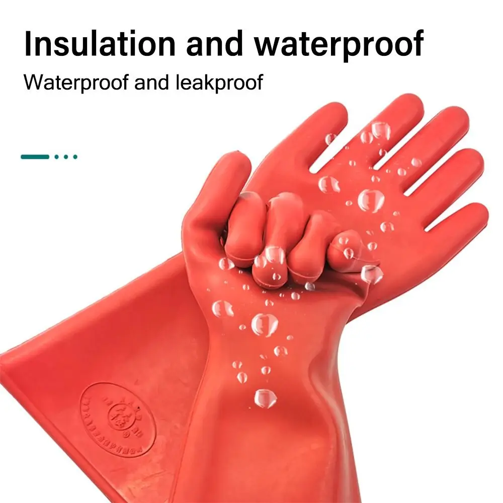 5KV Electrician Insulating Gloves Red Rubber Protective Gloves Insulating Gloves