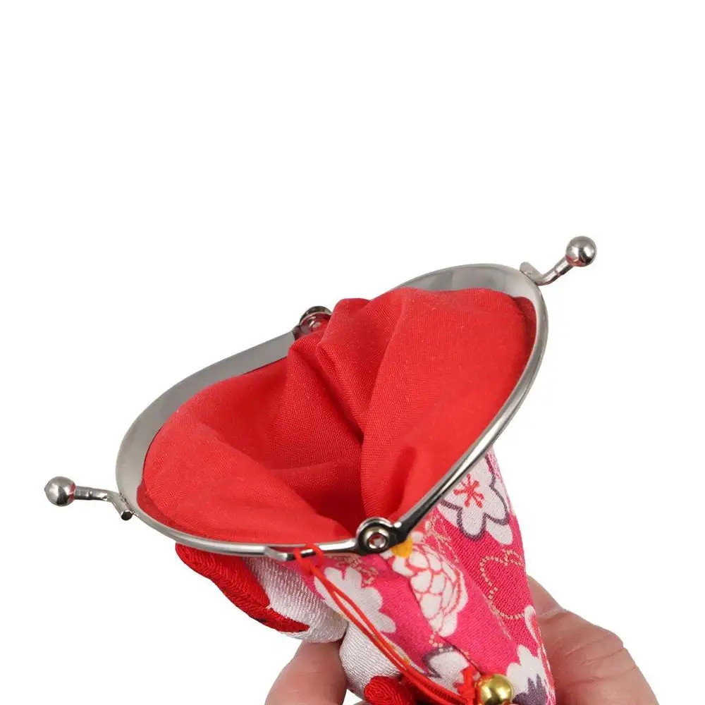 Portable Japanese Style Maneki Neko Coin Purse Flower Printing Wallet Lucky Cat Clutch Bag PU Doll Card Holder Men coin purse coin wallet
