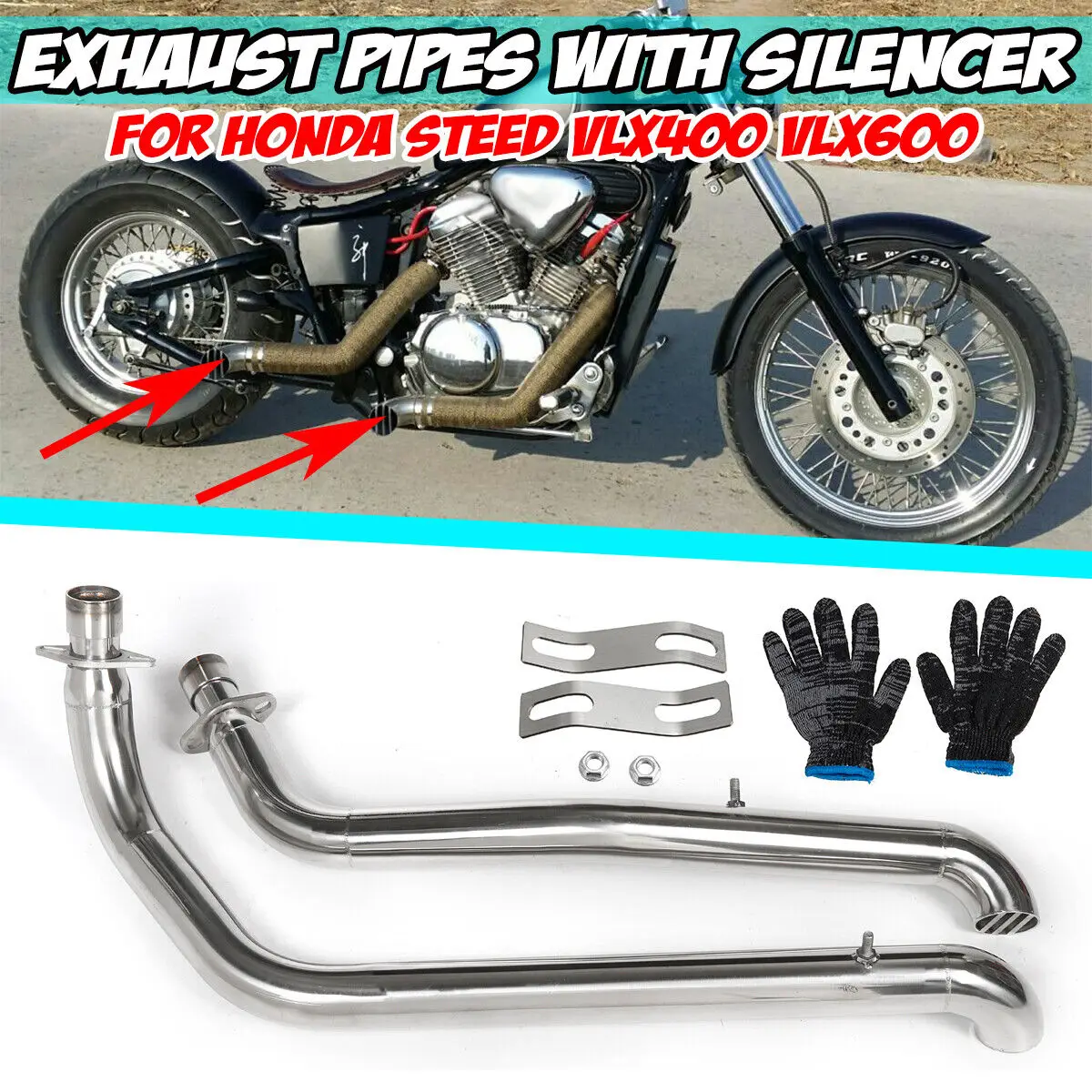 排気マフラー オートバイマフラーパイプ排気サイレンサーチューブ