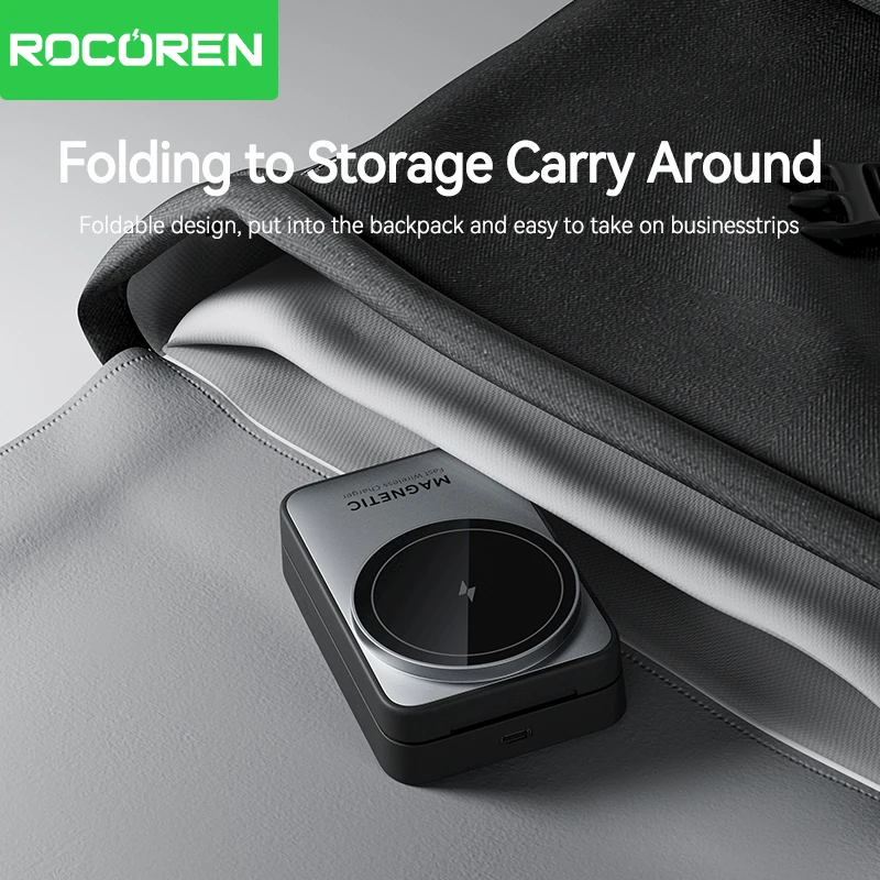 Rocoren Folding 3 in 1 Wireless Charging Stand Portable Magnetic Fast charging Station Dock For iPhone 15 14 13 Watch Headphones Best Sellers In Phones Accessories