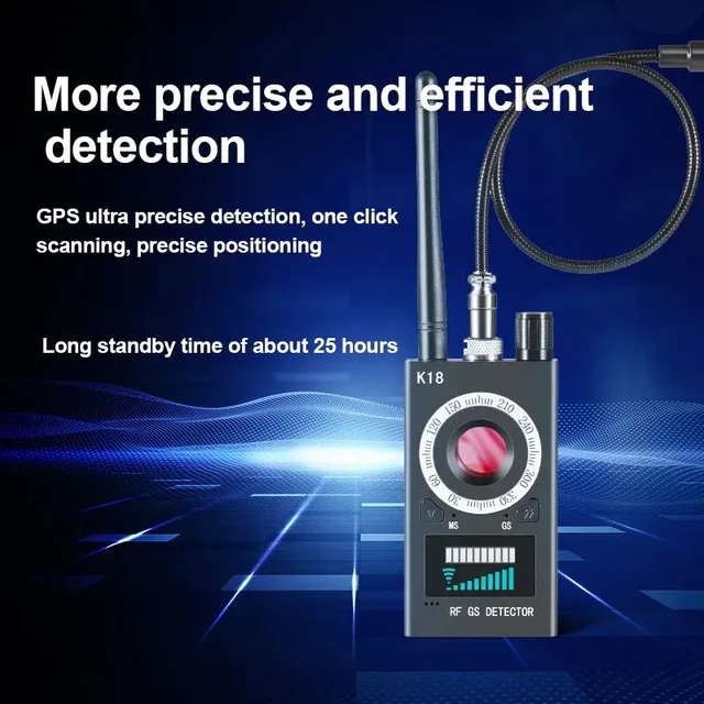 K18 Multi-function Anti-Candid Cam Wireless Lens Device Finder 1MHz-6.5GHz GSM Audio Bug Finder GPS Signal RF Tracker Detect 2