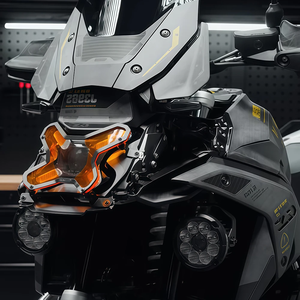 BMW R1300GS용 프리미엄 내구성 스크래치 방지 전면 헤드라이트 그릴 쉴드, 듀얼 컬러 렌즈 스냅온 보호 쉴드