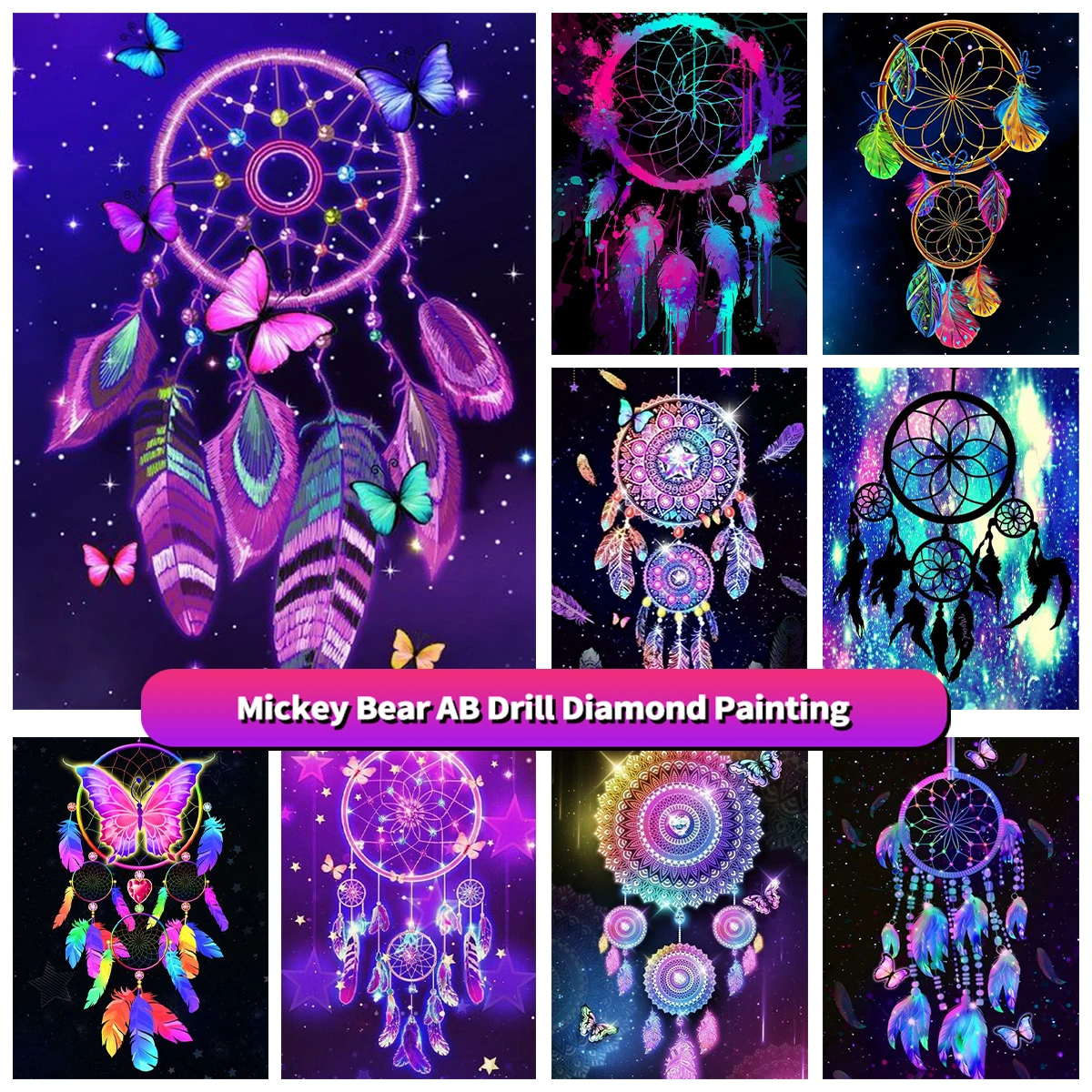 

New Painted Dream Catcher Diamond Embroidery Colorful Fantasy Landscape Fairy Tale World Handmade Cross Stitch Gift For Children