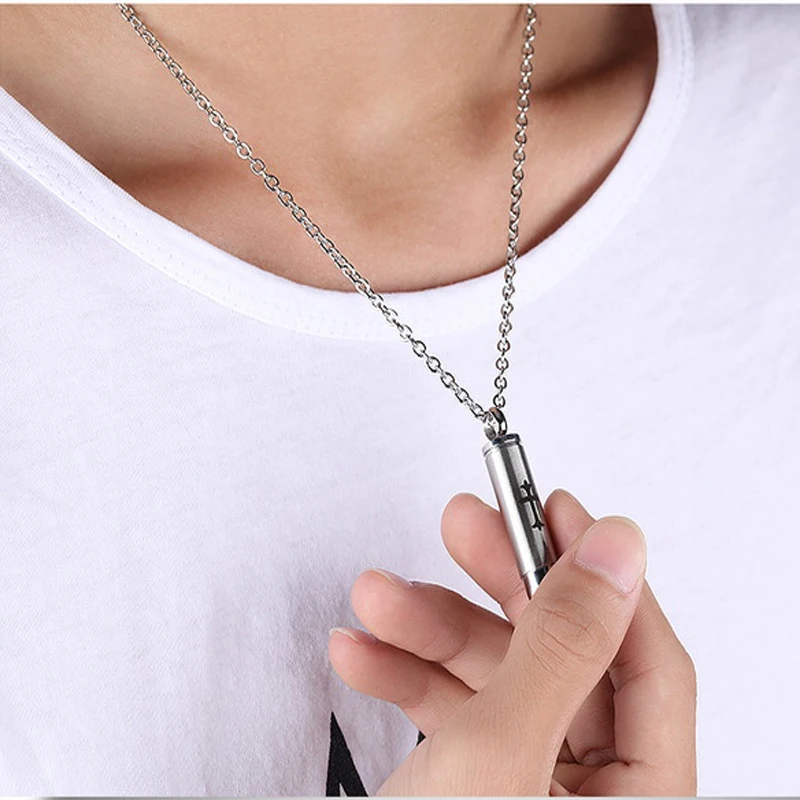 1Pc Fashion Bullet Pendant Choker Necklace Men Punk Jewelry Cool Men