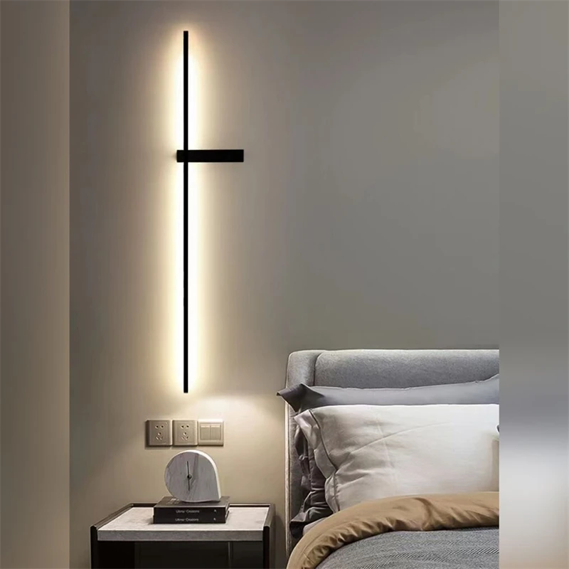 

Nordic Line Aluminum Wall Lamp Modern Strip LED Wall Lights Living Room TV Background Wall Decor Lamps Bedroom Bedside Lighting