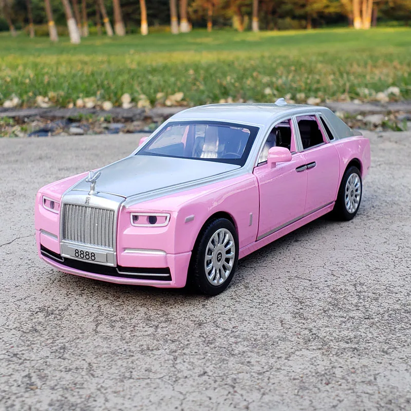 1:28 Rolls-Royce Phantom Alloy Car Model Diecasts & Toy Vehicles Sound and Light Pull Back Car Children Gift Toys Collectible 1 32 masory rolls royce cullinan suv alloy diecasts