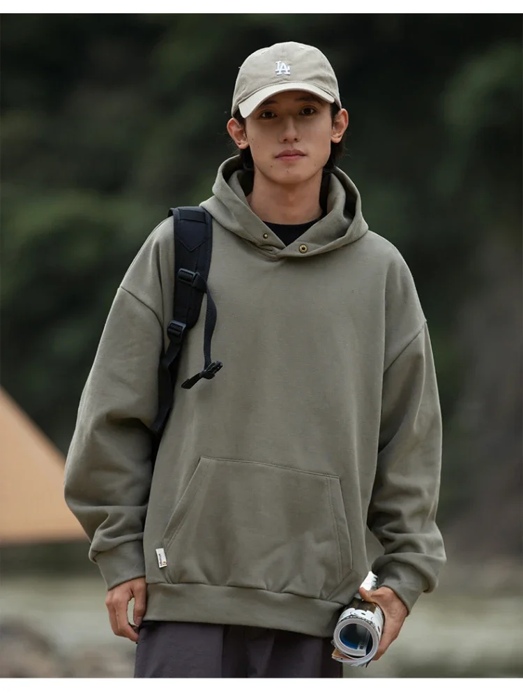 Men's Clothing Hooded Sweatshirt Autumn and Winter Couple Models Loose Versatile Solid Color Trend Fashion Coat Streetwear