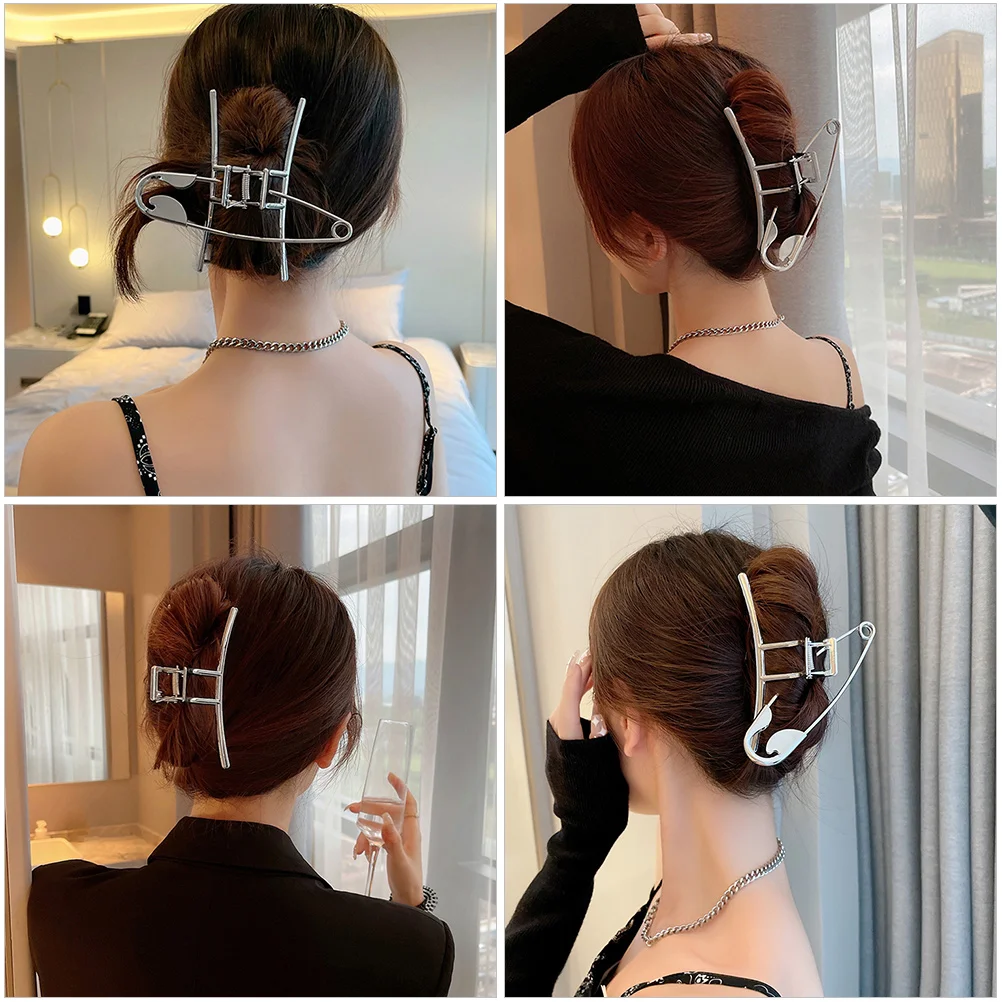 Hairpin Clip with Ponytail for Girl Exaggerated Women Creative Claw Zinc Alloy Metal Jaw Clips 6