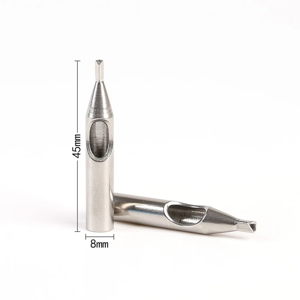 5pcs Stainless Steel Tattoo Tips Permanent Tattoo Nozzle Tips RT FT DT Machine Gun Grip Tip Accessories disposable tattoo tips