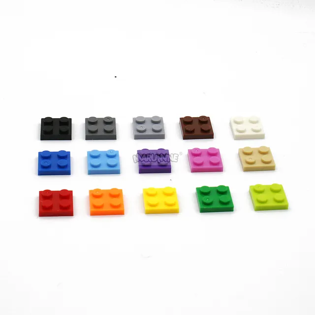 Marumine 2x2 Plate 100PCS DIY Building Blocks 3022 Baseplate Create MOC Bricks Parts Accessories Compatible Assembles Particles 2