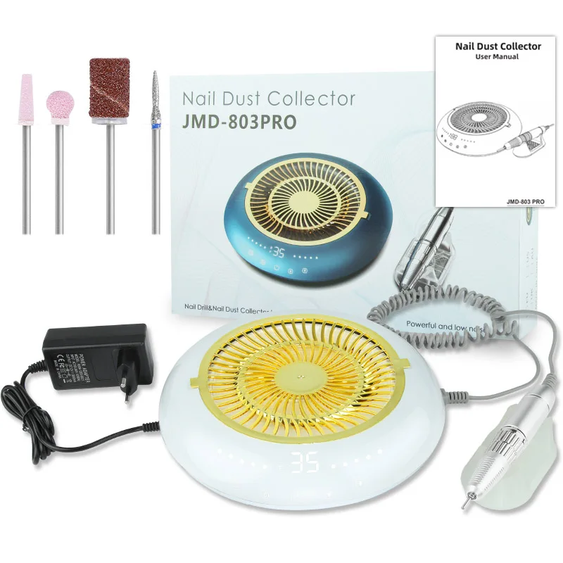 Nail Dust Collector 35000RPM Nail Drill Machine Vacuum Cleaner Manicure Machine Fan Nail Suction