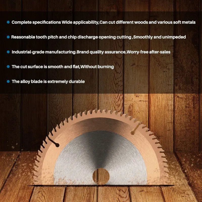 230-300mm Circular Saw Blade 24T 40T 48T 60T 80T TiCN Coated Carbide Cutting Disc For Cutting Wood PVC Plastic Wood Saw Disc 