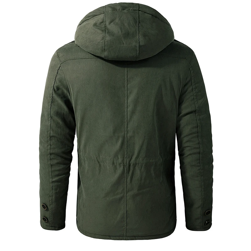 Men's Thicken Parkas Cashmere Fleece Coats Military Outdoor Warm Winter Jacket Cotton-Padded Male Windbreaker Hooded Outwear 4
