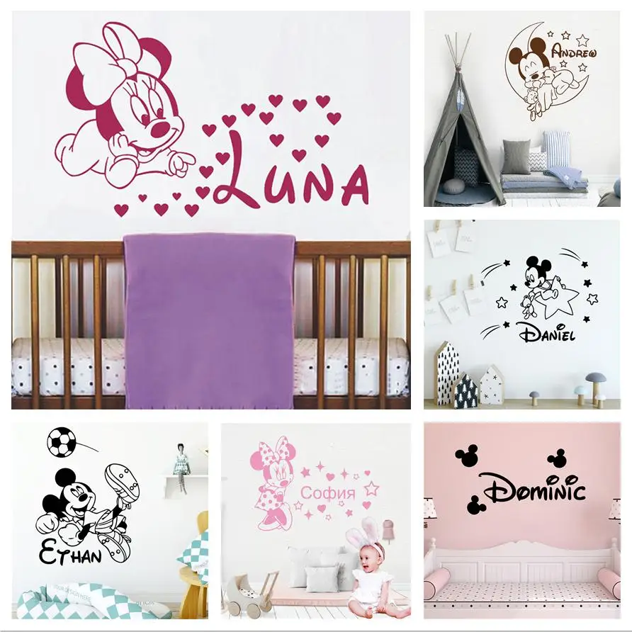 Minnie Mouse Wall Stickers Vinyl Decals Kids Girls Nursery Baby Room Decor  : : Baby Products