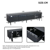 75-дюймовая низкая подставка для телевизора — 6 ножек, 2 ящика и 2 шкафа |   Мебель для хранения развлечений в гостиной — изображение 2