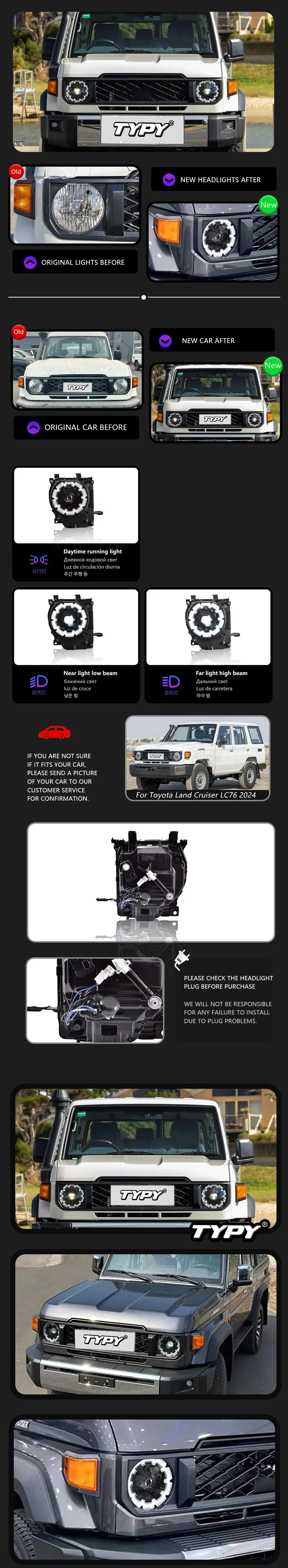 LED headlight upgrade for Toyota Land Cruiser LC76