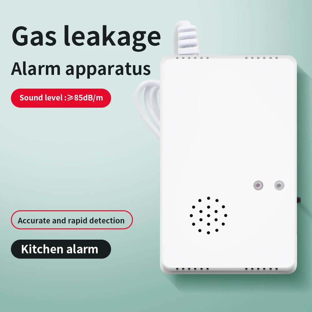 

Gas Leak Alarm Sensor LPG Natural Gas Water Heater Kitchen Home LED Flash Alarm Sound Gas Leakage Detector EU Plug