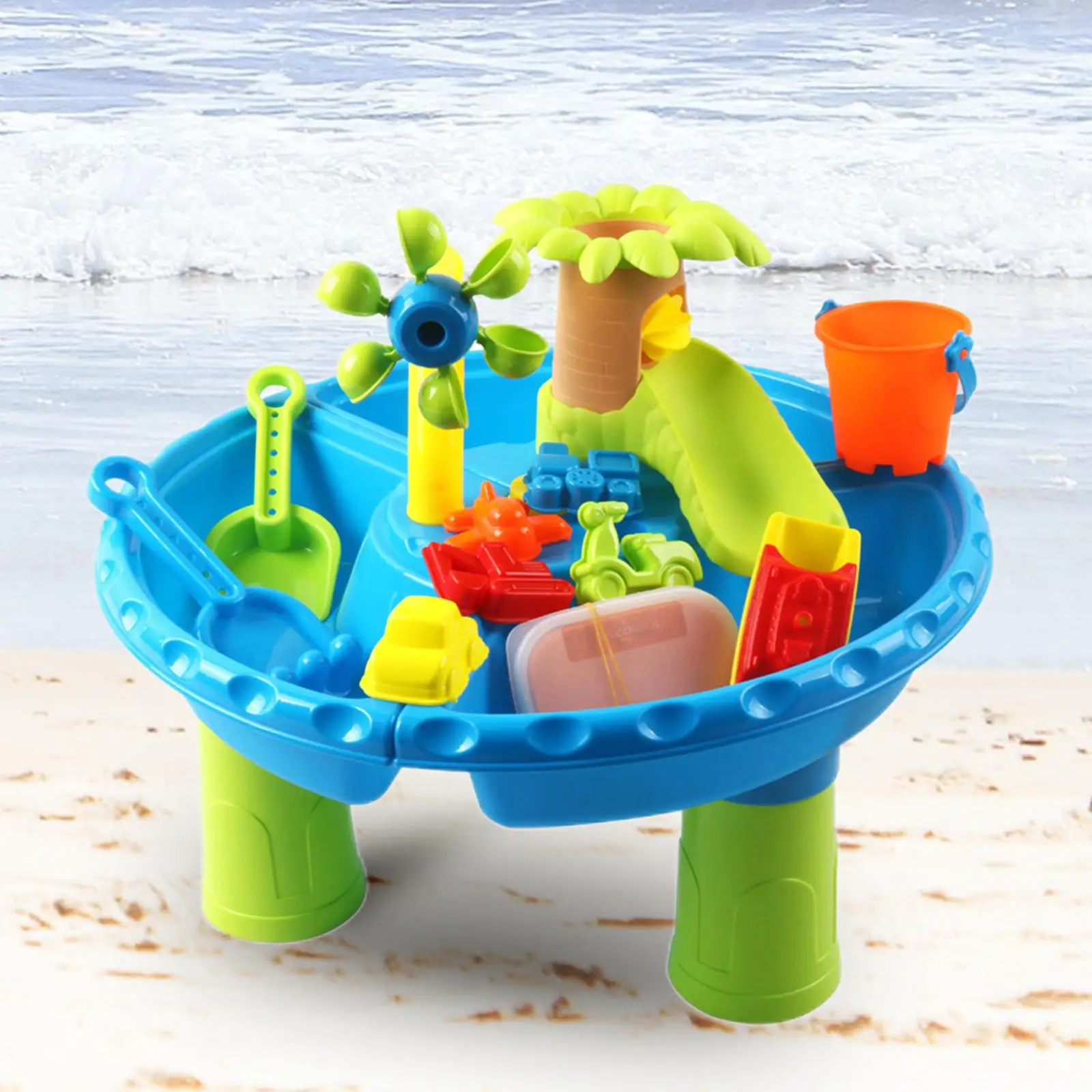 4-in-1 Fun Sand Water Table Sandpit Beach Toy Kids for Toddler Boys Girls 2