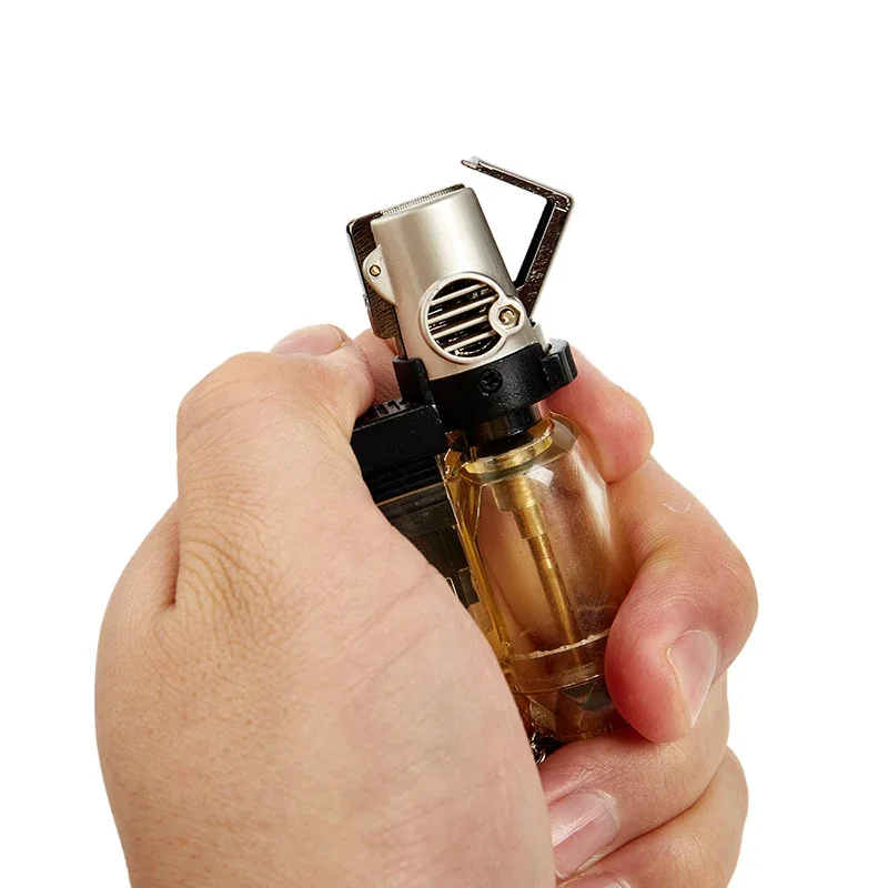 Description Picture 4 of itemWindproof Jet Flame Butane Gas Refillable Lighter Jet Blue Flame Keychain Lighter for Kitchen BBQ Lighters Smoking Gifts