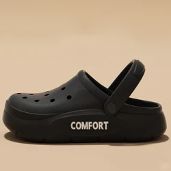 Unisex Summer Anti - Slip Hollow Toe Indoor/Outdoor Casual Thick Sole Sandals - 36 - 37 (Black)