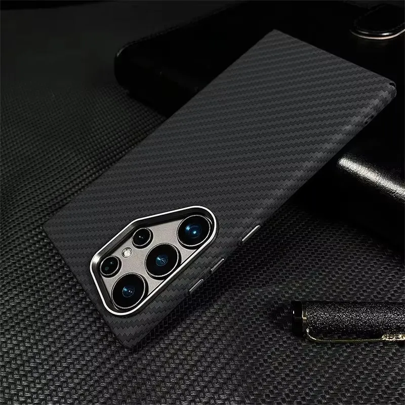 Trendy Retro MagSafe Carbon Magnetic Phone Case – Shockproof Hard PC Wireless Charging Cover