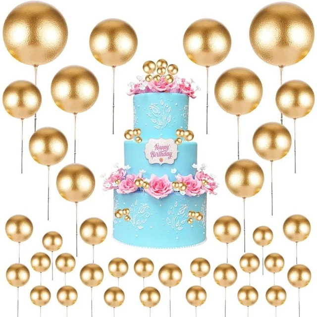 20pcs Gold Cake Decorations Happy Birthday Cupcake Cake Topper
