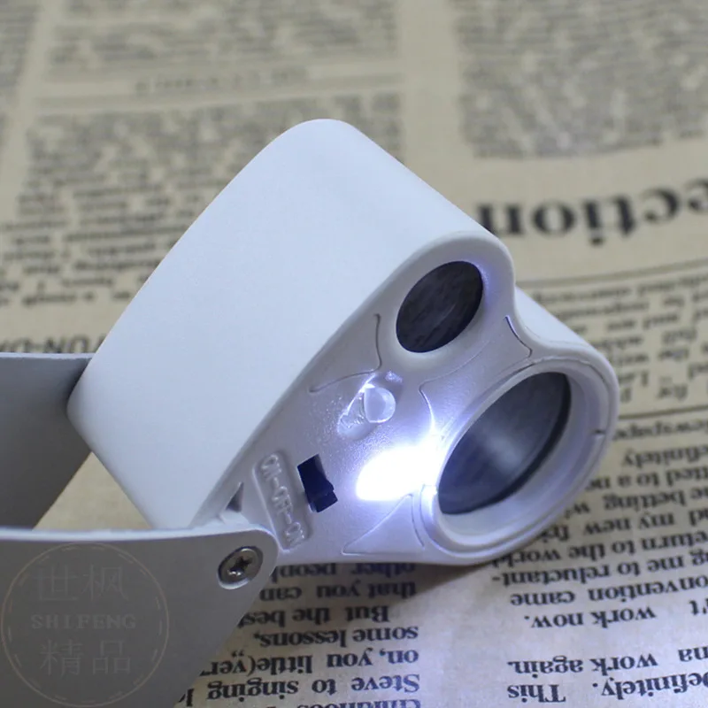 30X 60X Illuminated Jewelers Loupe Magnifier Foldable Jewelry Magnifier