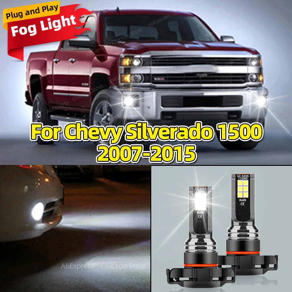 High & Low Beam Fog Light Kit For Chevy Silverado 1500/2500HD 2007-2015 - 6000K White, Plug And Play Installation
