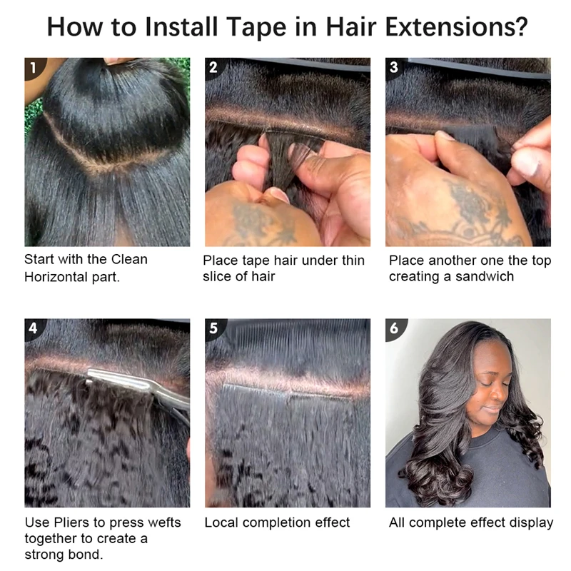 Body Wave Tape In Human Hair Extensions Brazilian Remy Double Sided Adhesive Skin Weft Kinky Straight Hair Extension 12-28inch
