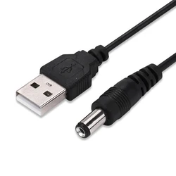 Premium Black 2m USB Power Cable with Barrel Jack Connector - 2m
