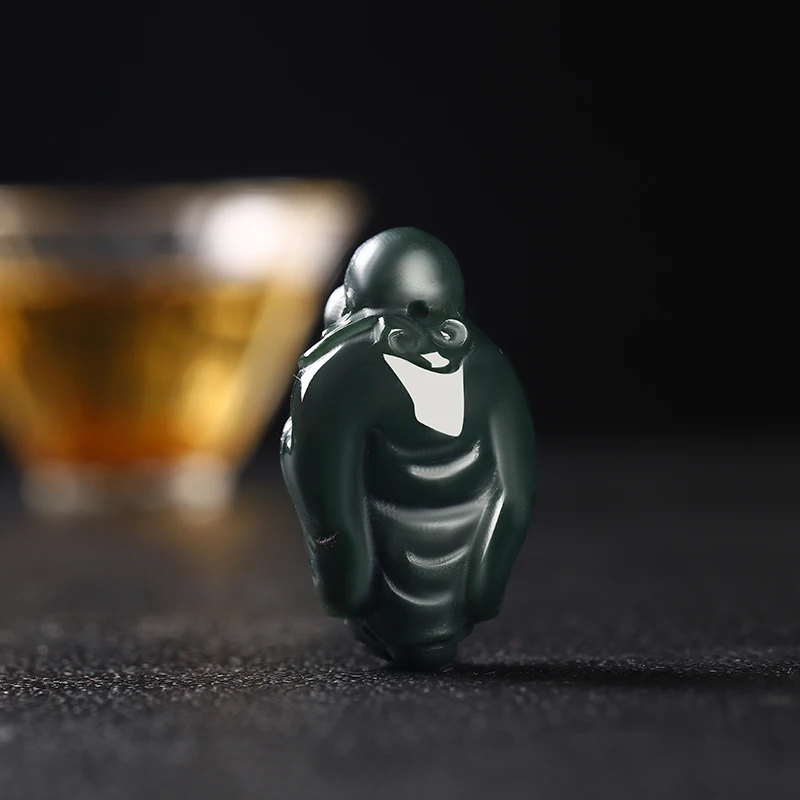 남녀공용 천연 옥, 냄비 배 달린 Maitreya 부처님 펜던트, 신제품