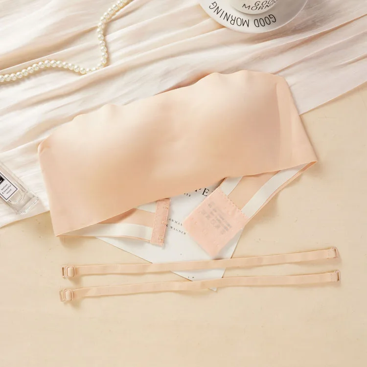 Women's Strapless Push-Up Wireless Bra - Seamless Invisible Bralette Lingerie