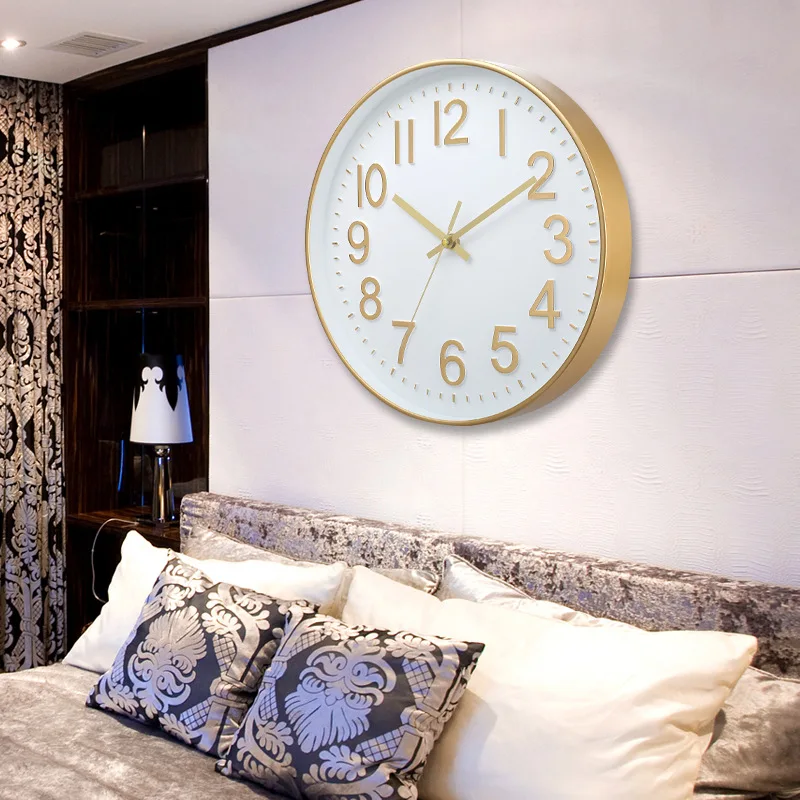 12inch Circular Wall Clock Modern Design Retro Wall Clocks Living Room Decoration Crafts Mute Digital Watches Reloj De Pared