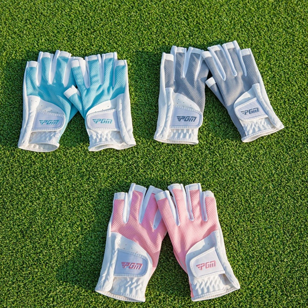 Description Picture 3 of itemPGM Women's Open Finger Golf Gloves Adjustables Breathable Mesh PU Sunscreen Finger Cover Golfs Accessories For Golfs Lovers