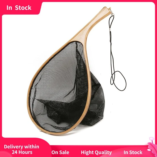 Small Mesh Nylon Weaving Fishing Net Wood Handle Hand-used Scrape Landing  Net for Fishing Scoop Net Fly Fishing Net - AliExpress