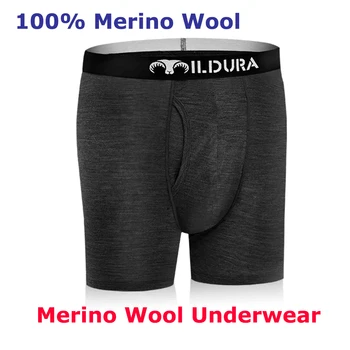 Slip boxer da uomo in lana merino 100% lana merino intimo da uomo boxer merino slip mutande 180G umidità traspirante taglia asiatica 1